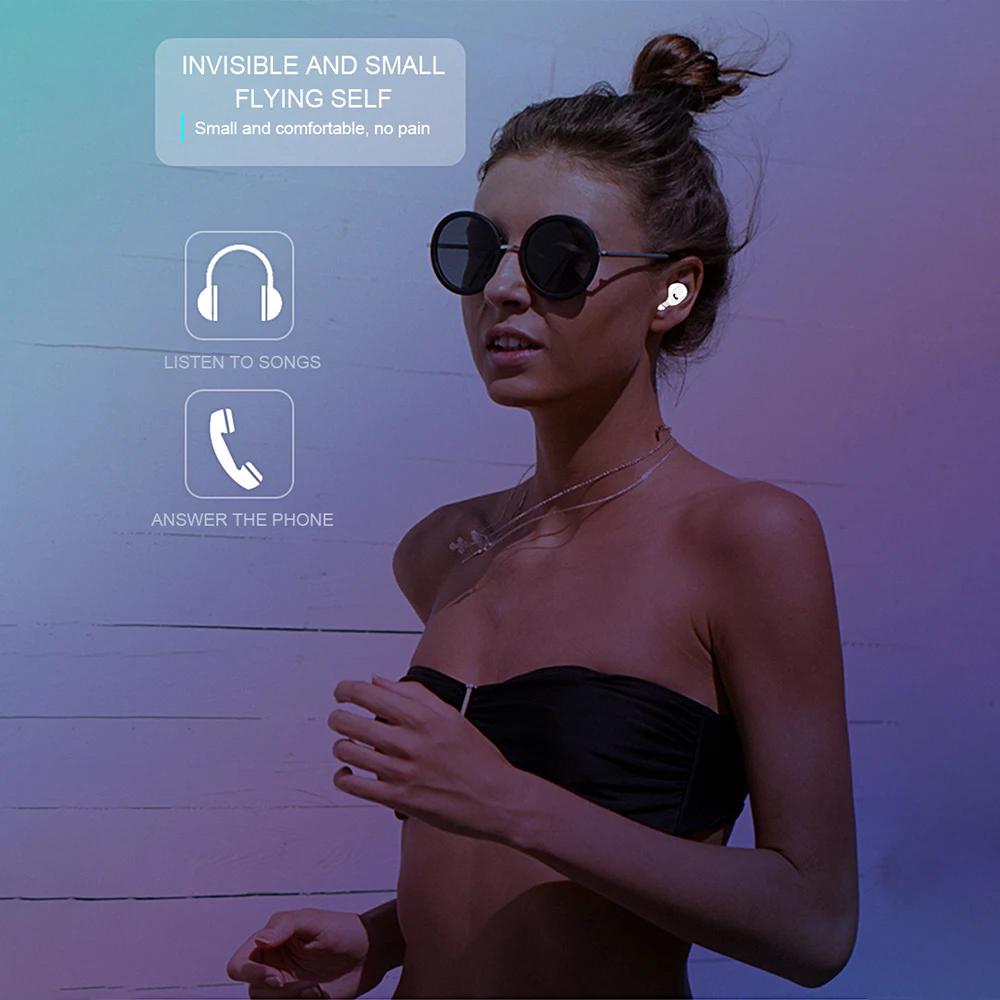 TWS Bluetooth наушники 5 0 Беспроводная bluetooth гарнитура спортивные с мини зарядным