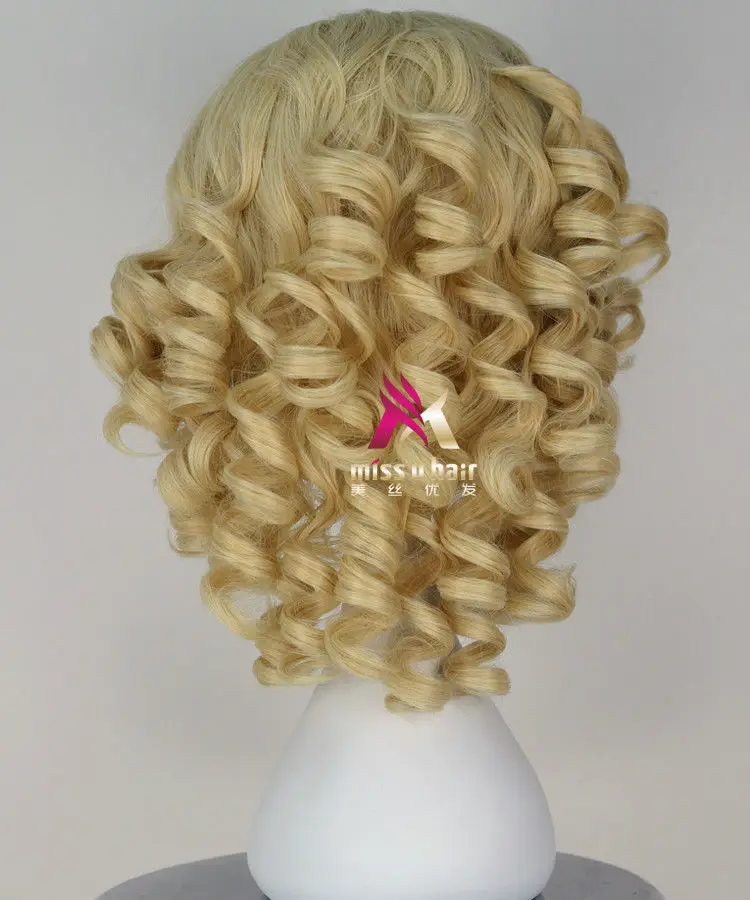 Free Shipping>>> Fabulous Blonde Curly Cinderella Fairy Godmother Cosplay Party Wig Hair |
