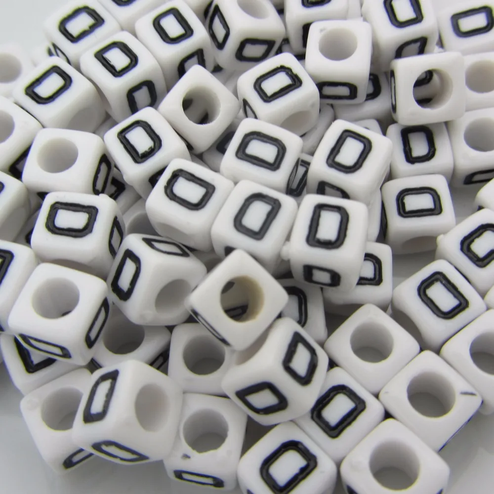 8*8 мм белый алфавитный кубик с буквами бисер одной буквой для украшения одежды |