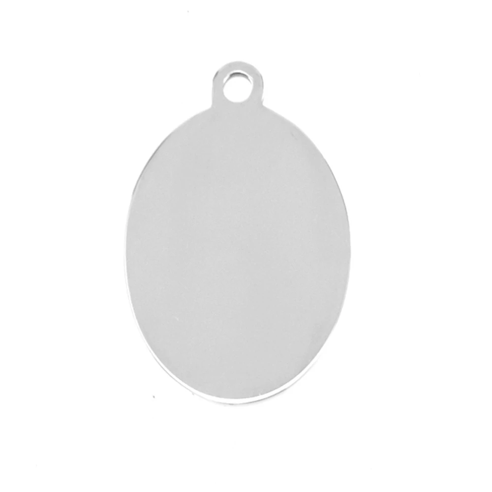 

Stainless Steel Silver Color Blank Oval Tag Charms Pendants Mirror Polish DIY Jewelry Making Accessory Wholesale 50pcs