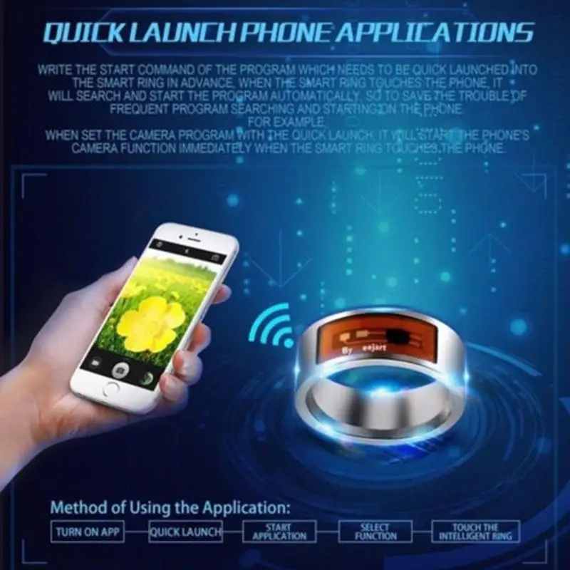 EastVita Смарт кольца Волшебный одежда NFC кольцо из нержавеющей стали цифровой для