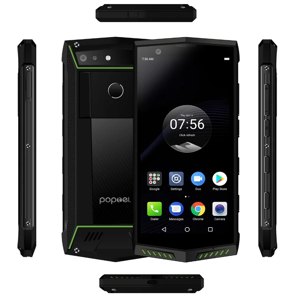Poptel P60 прочный 4G мобильный телефон с функцией IP68 Водонепроницаемый 5 7 дюймов 6 ГБ