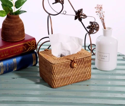 Модная Осенняя тканевая коробка из ротанга, креативный ручной работы, тканевая коробка из ротанга, простая атмосфера, ретро Настольный ящик для хранения украшений Q189