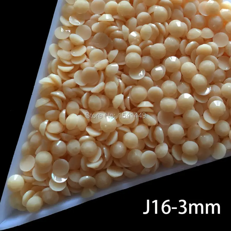 

SS12, Wholesale 20 Colors Jelly Solid Color 3mm Planar 3D Resin 1000pcs/bag of Candy Rhinestone Crystal Nail bead