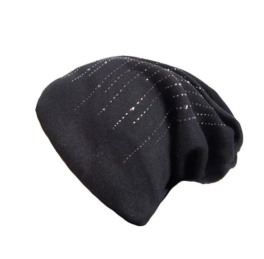 Простые Женские шапки, мужские, стразы, элегантная шерстяная шапочка, модная новинка, зимняя вязаная шапка, женские шапки бини
