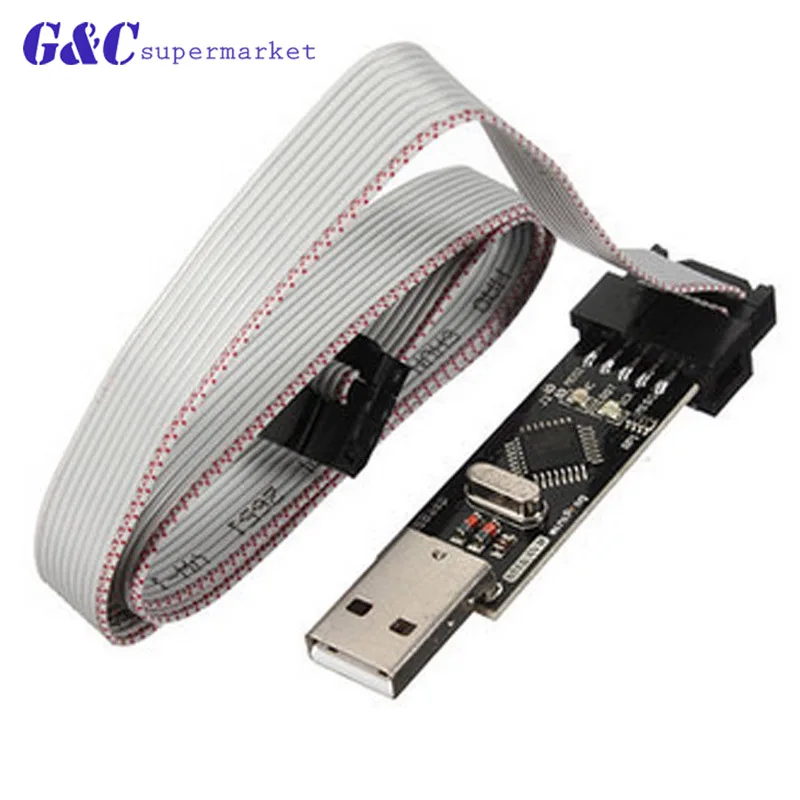 USBASP + 10PIN для 6PIN адаптер Новый USBISP AVR программист USB ATMEGA8 ATMEGA128 | Электронные