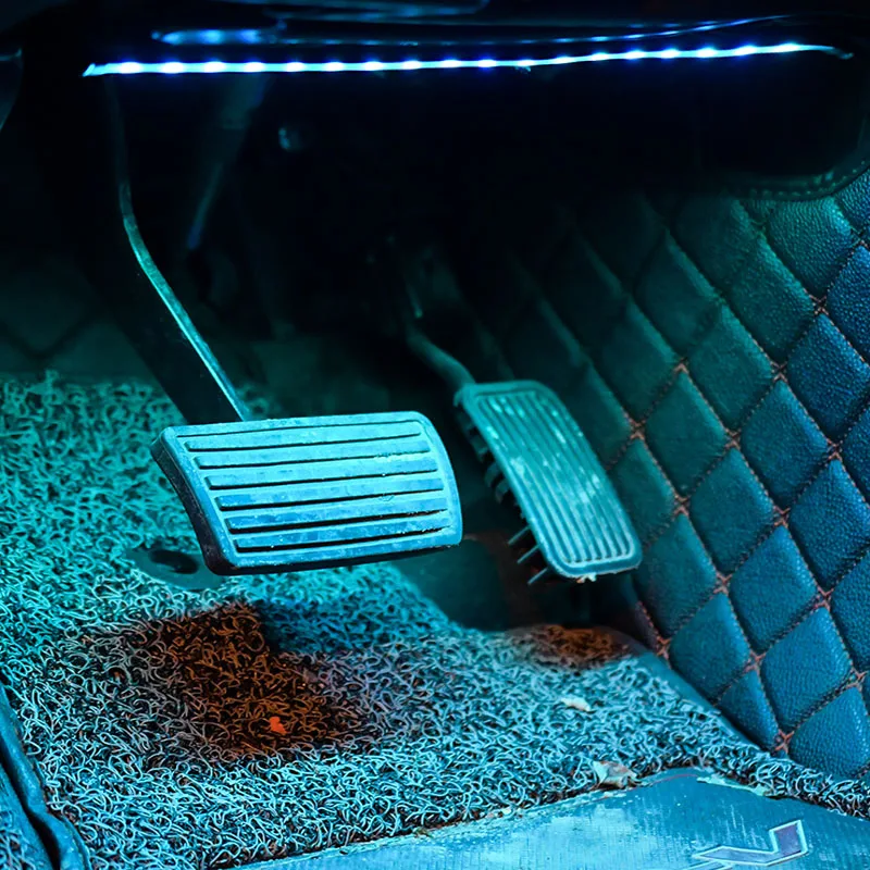 12 Светодиодный ных напольных ламп для салона автомобиля лампа украшения с USB