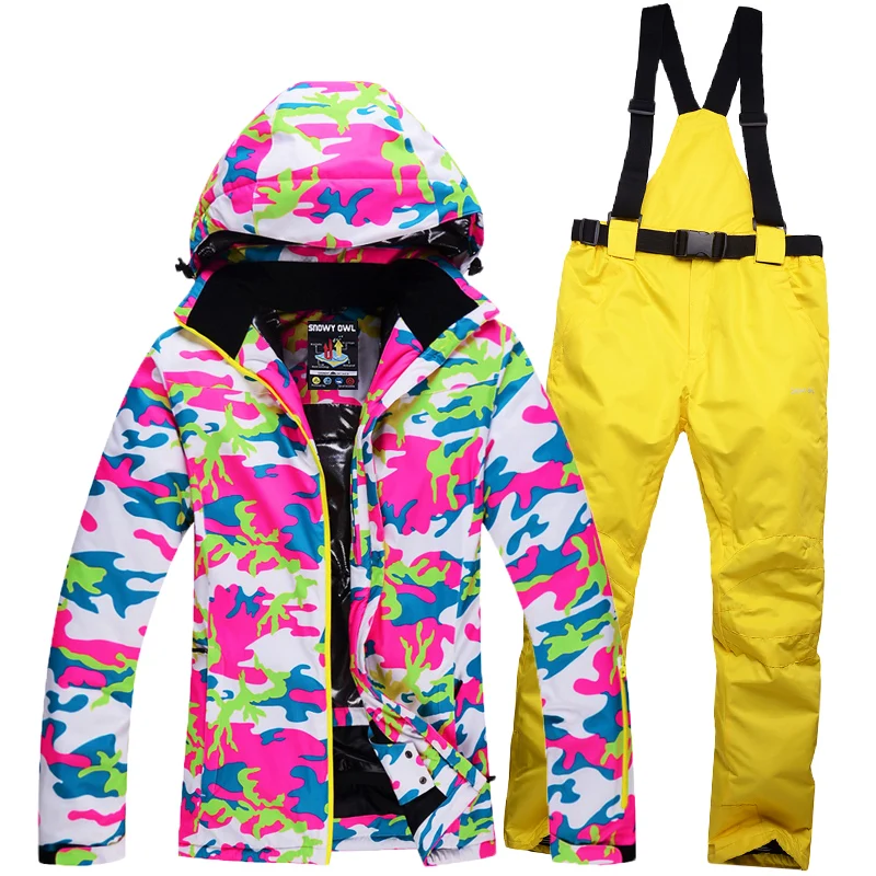 2017 Камуфляжный женский лыжный костюм ветрозащитная водонепроницаемая