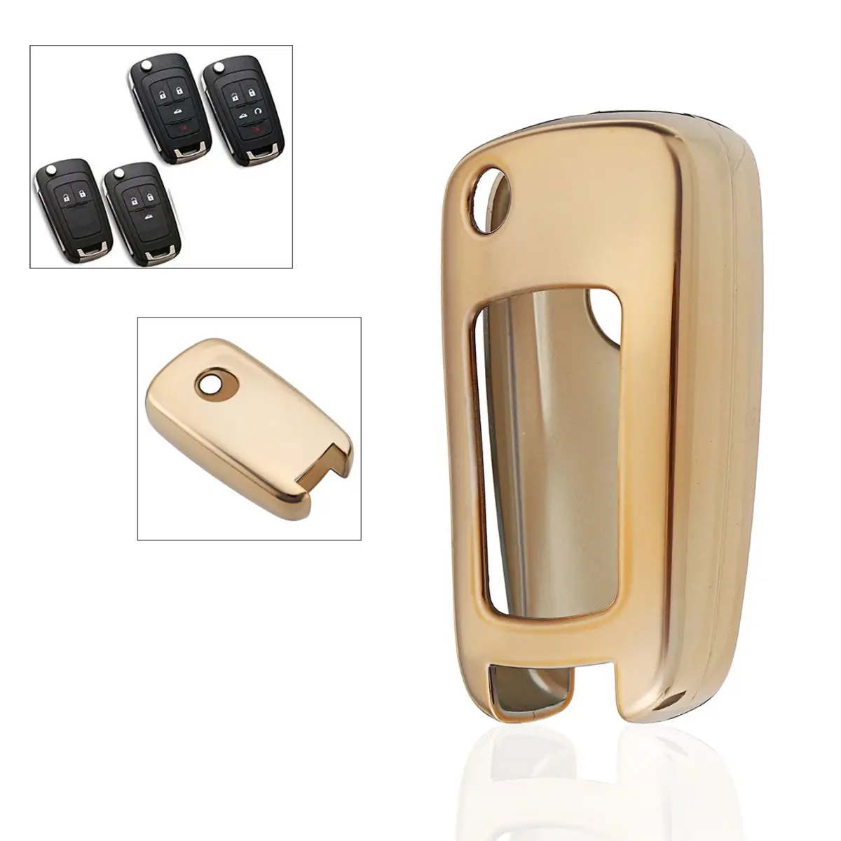 Gold Автомобильный чехол для ключей из ТПУ для Chevrolet Cruze Aveo Trax Opel Astra Corsa Meriva Zafira Antara J Mokka Insignia - Название цвета: Gold