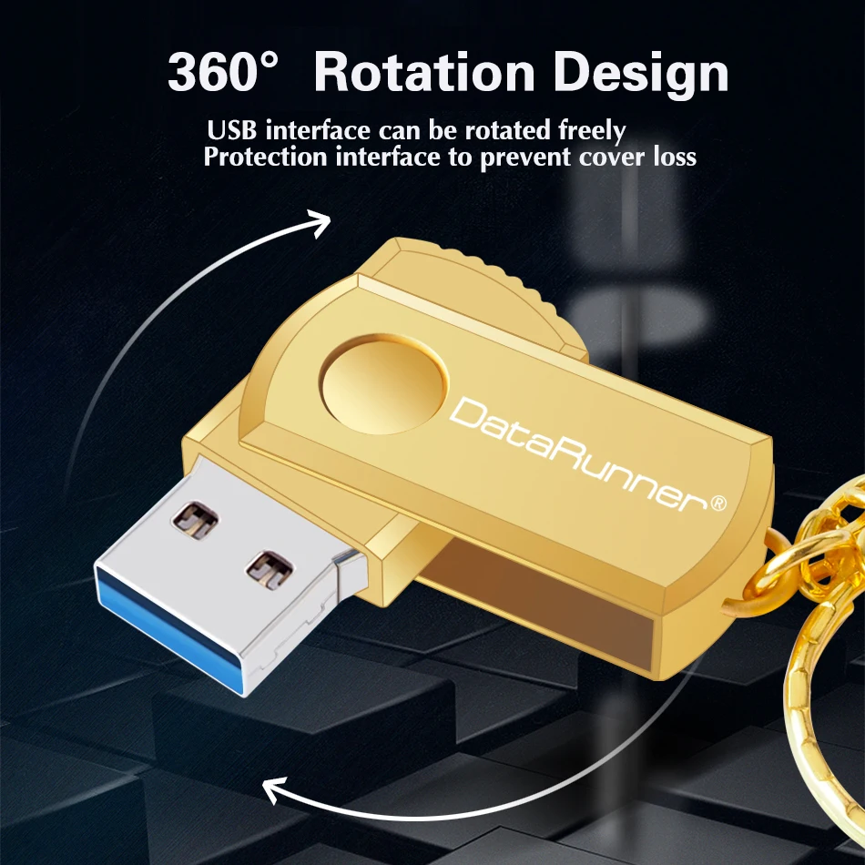 Новая Вращающаяся usb флешка DataRunner Usb 3 0 флеш накопитель 32 ГБ 64 128 256 металлическая