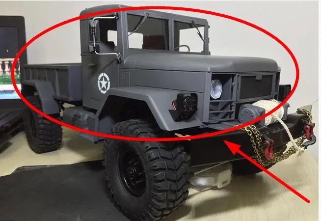1/10 Масштаб RC Гусеничный Mlilitary США Грузовик HC через тело головы W/внутренние части и перевозки подходят осевой SCX10 RC8WD D90 Tamiya cc01 HG