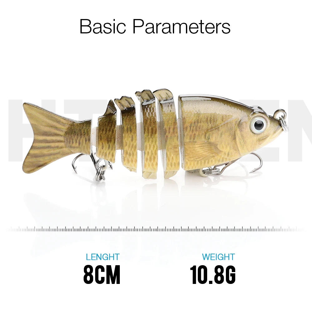 TREHOOK 8 см 10 г Мульти соединенная Swimbait Щука Jerkbaits рыболовные приманки Воблеры