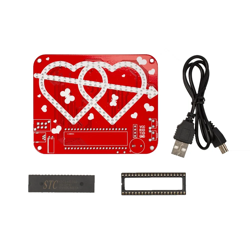 Светодиодный набор электронных часов сделай сам для рукоделия с сердечком
