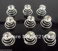 100 pcs crystal rhinestone hair twists spins pins wedding clips hair accessory