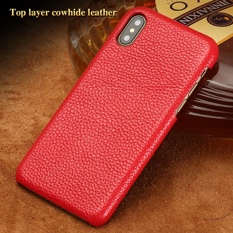 Luxury brand phone case litchi grain half-wrapped For iPhone 8 full handmade custom processing | Мобильные телефоны и