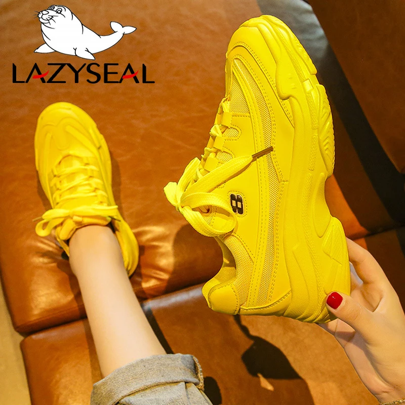 Женские сетчатые полусапожки LazySeal дышащие кроссовки на платформе с украшением в