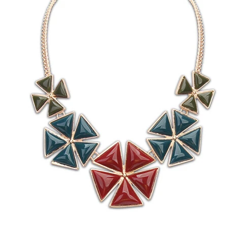 hot sale new Bohemian resin five leaf flower necklaces &amp pendants woman fashion chunky necklace 2014 | Украшения и аксессуары