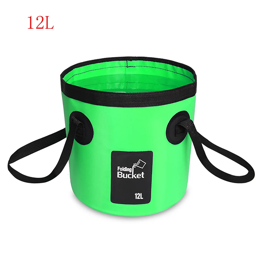 Green 12L 12L/20L водонепроницаемое ведро для воды, ведро для рыбалки на открытом воздухе, складной контейнер для воды для кемпинга, пикника, промывки, инструмент для рыбалки - Цвет: Green 12L