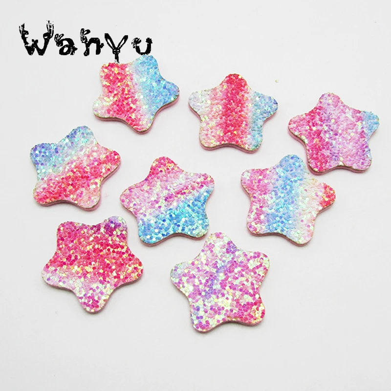 3cm Glitter Baby Girls Hair Accessories Shiny Star Padded Appliqued for BB Clip Decoration Cake | Дом и сад