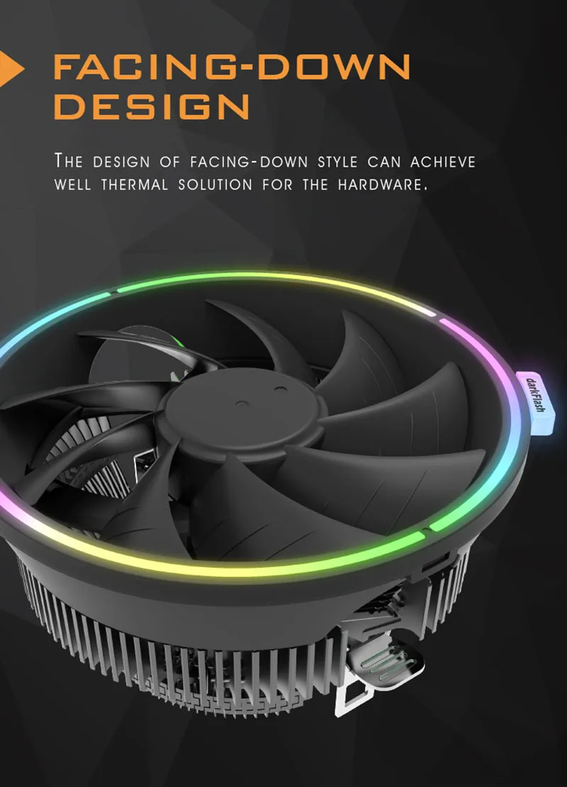 Darkflash Aigo кулер для процессора светодиодный вентилятор 125 мм AMD Intel бесшумный 3Pin PC воздушный кулер для охлаждения процессора LGA/115X/775/AM3/AM4 радиатор
