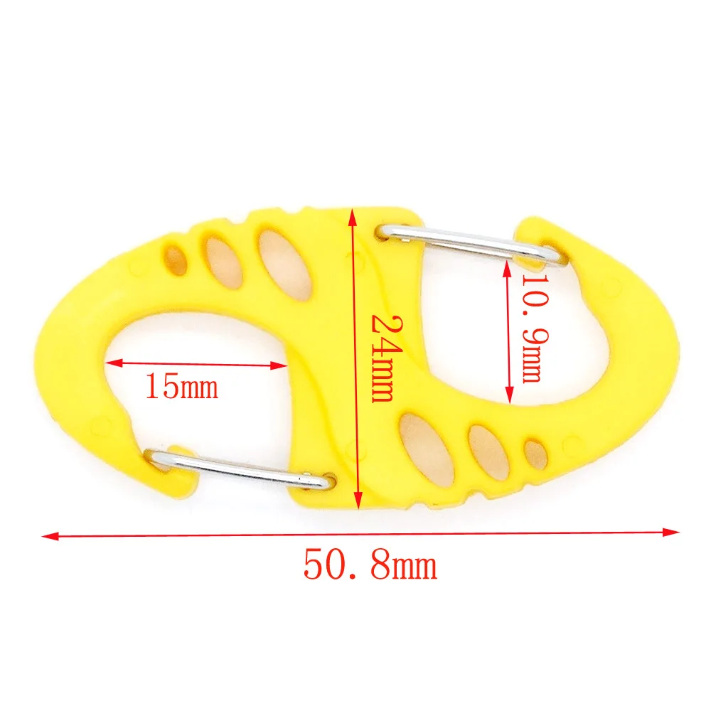 Kopen 1200 Stks/pak Kleurrijke Plastic S Haak Karabijnhaak Clips Voor Paracord Survival Armband/Sleutelhanger 12 Kleuren