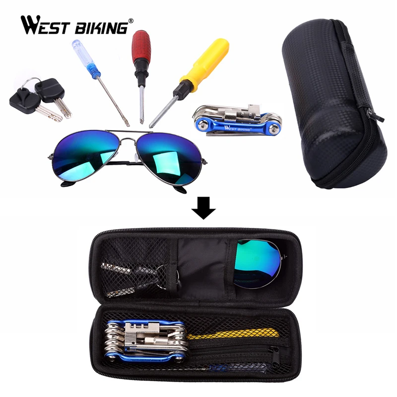 WEST BIKING ящики для хранения ключей для хранения капсул для хранения, футляры для бутылок, очки, ремонтные инструменты, набор инструментов для MTB велосипеда, сумки для инструментов, велосипедные инструменты