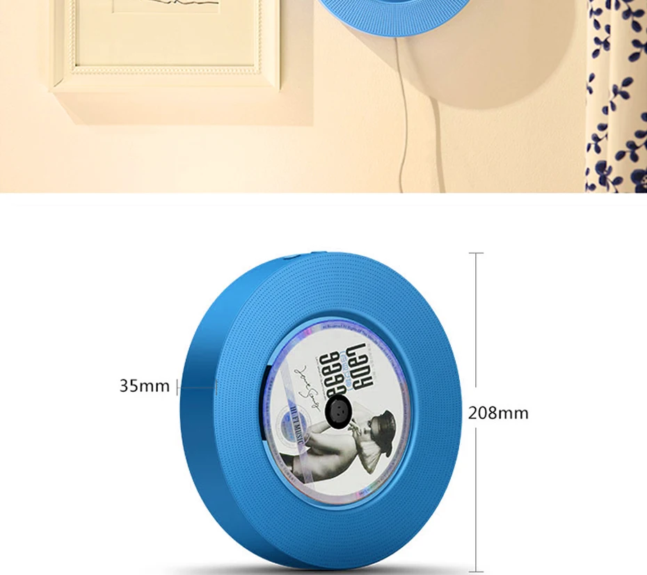 Настенный Bluetooth CD-плеер портативный динамик выдвижной переключатель с дистанционным динамиком fm-радио USB привод CD DVD VCD WMA AVI плеер