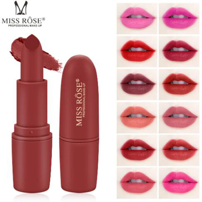 MISS ROSE новая матовая губная помада в виде пули для макияжа черная телесного цвета