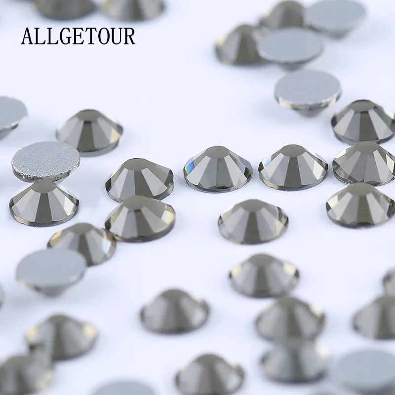 Allgetour ss3-ss30 черный diamon Блестящий Кристалл Стразы аппликация Flatback Номера для