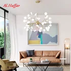 Новый современный светодиодный Люстра Светлячок светильник ветке дерева Кухня Ресторан Бар блеск салон светильник ing Арт Декор Светильник ing приспособление