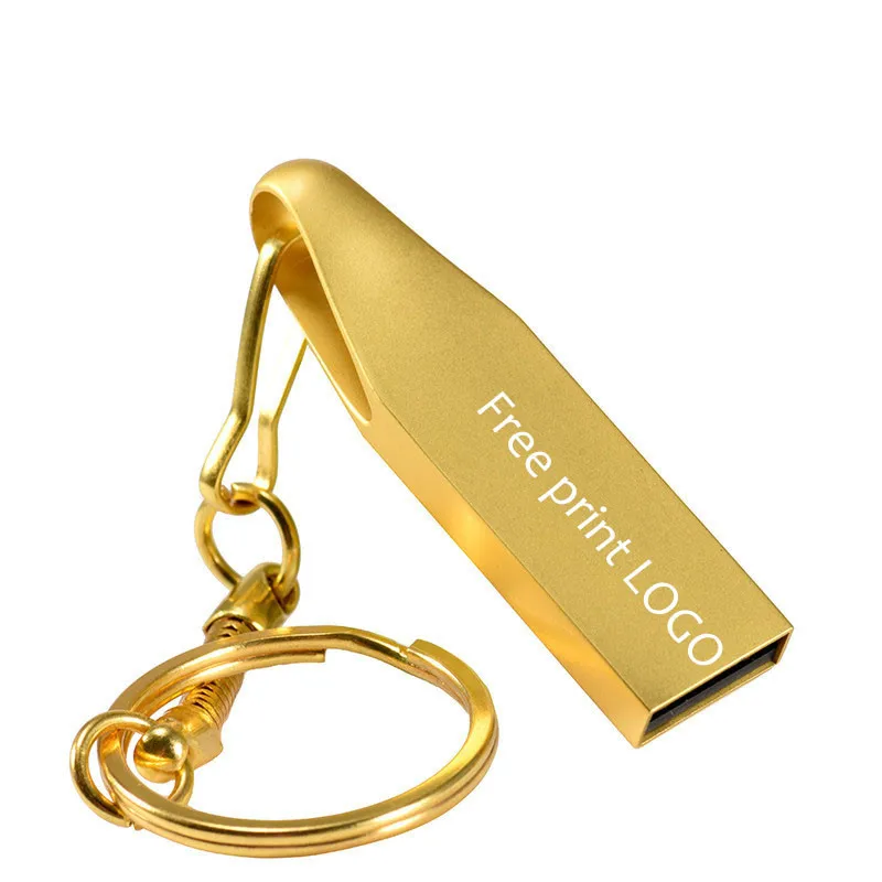Gold JASTER USB 2,0 металлический флеш-накопитель 4GB 16GB 32GB 64GB memoria usb stick Мини Подарочный флеш-накопитель(5 шт. бесплатный логотип - Цвет: Gold