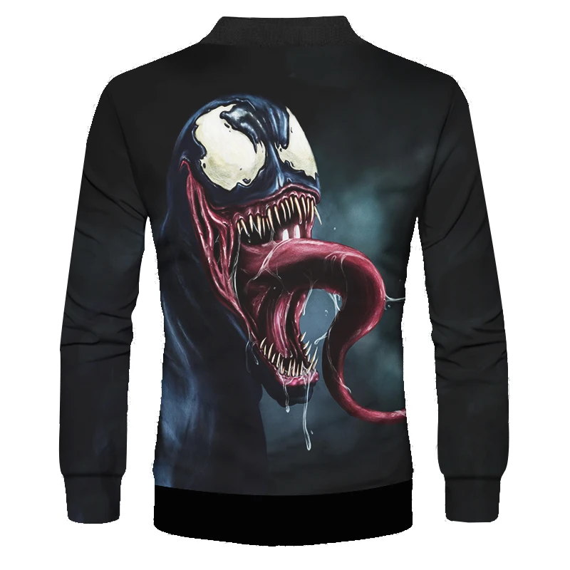 

OGKB 2019 Spring Fall Mens Jacket Funny Print venenosa veneno 3d Coats Man Hiphop Long Sleeve Collar Zipper Baseball Jackets