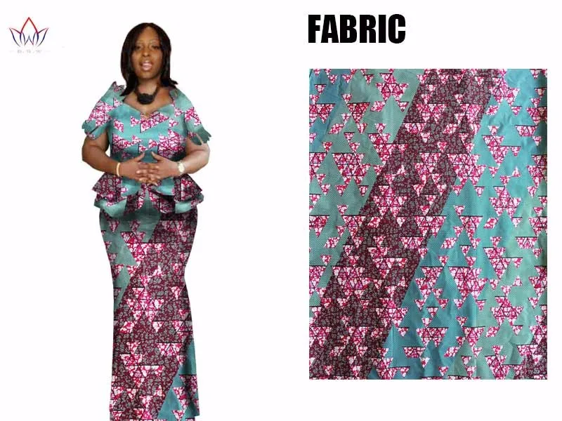 Весна женская одежда бренда африканских Vestido 6XL Воск традиционные африканские одежда 2 предмета для Для женщин юбка комплект brw WY1004