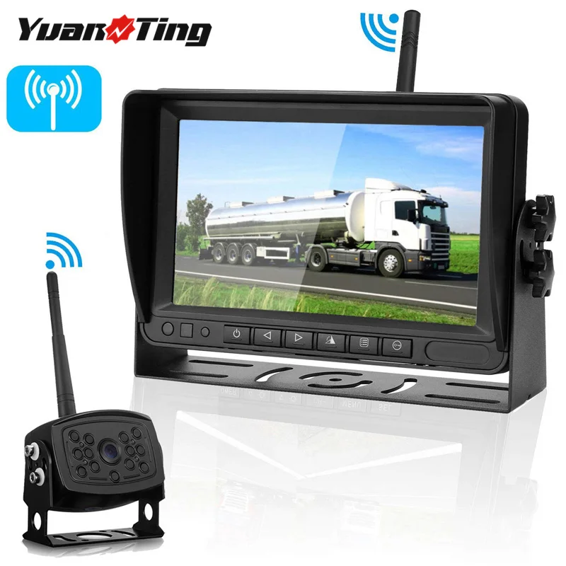 YuanTing Digital Wireless Signal Transmission System 7'' HD Monitor Night Vision Waterproof Backup Rear View Camera For Truck RV |