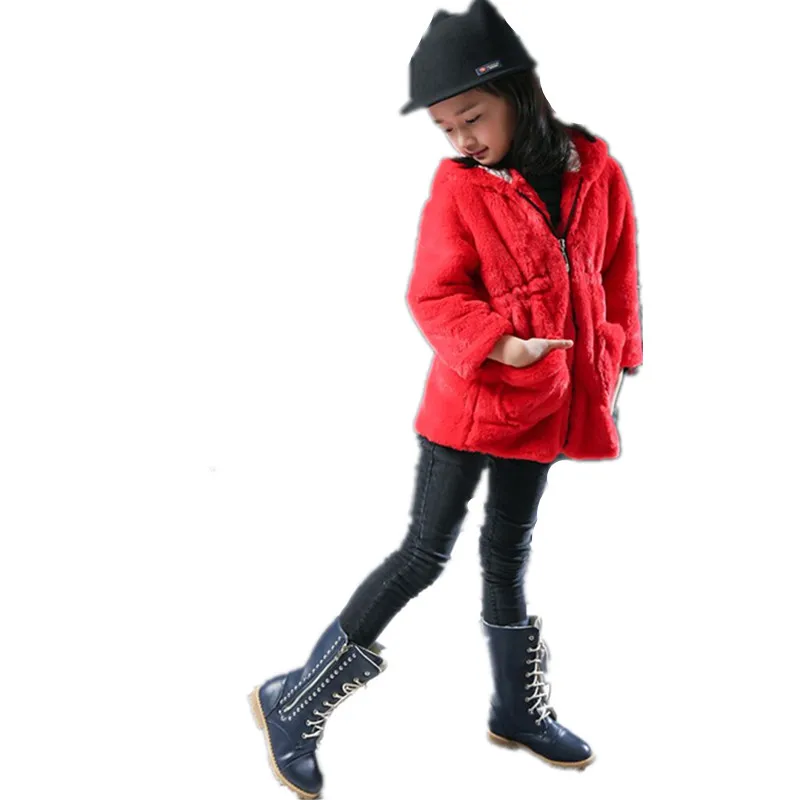 Обувь для девочек пальто из искусственного меха 2019 осень-зима детская плотная