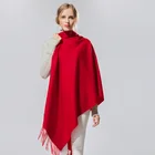 Новинка 2019, весенне-зимние теплые шарфы для женщин, шали и палантины, Женская Пашмина, однотонные длинные Кашемировые палантины