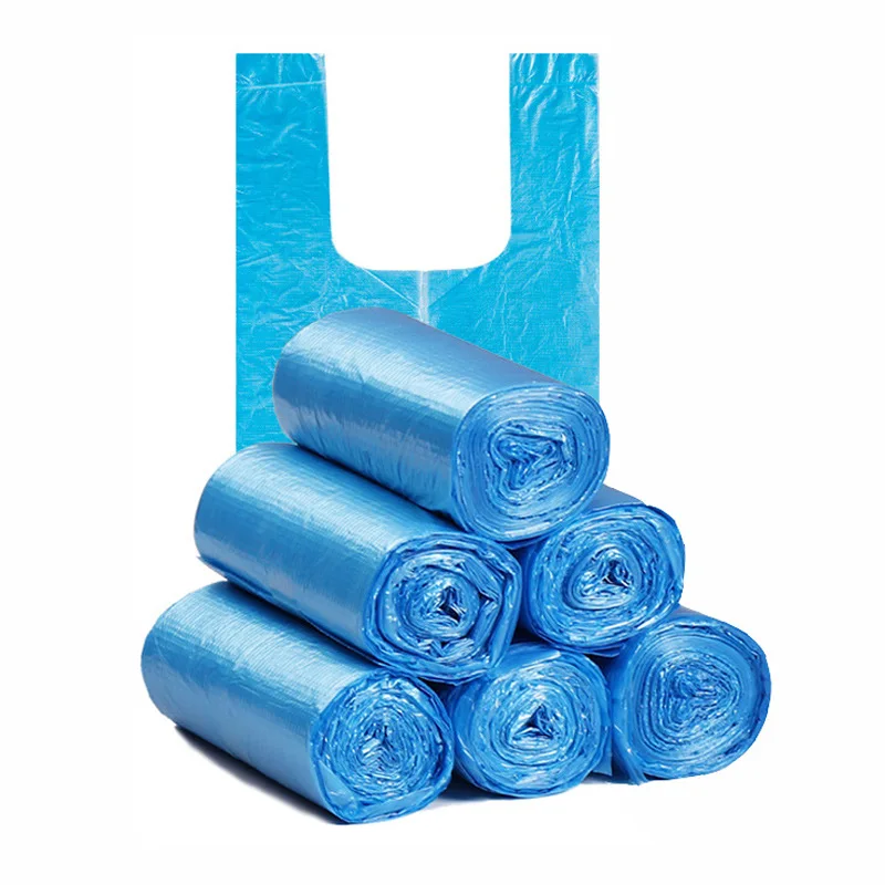 Blue 100 шт./упак. 45X65 см Тип жилета одноразовые мешки для мусора высококачественные пластиковые мешки для мусора сумки для кухни - Цвет: Blue