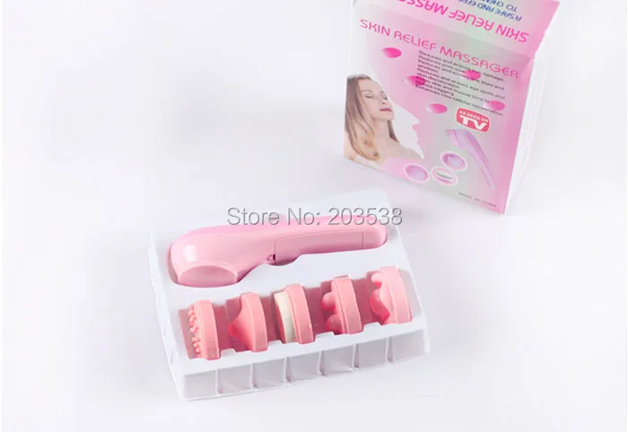 

New Design Beauty Care For Ladies Facial Massage Relax Dead Skin Remove 5 in 1 Face Massager Brush Facial Massager