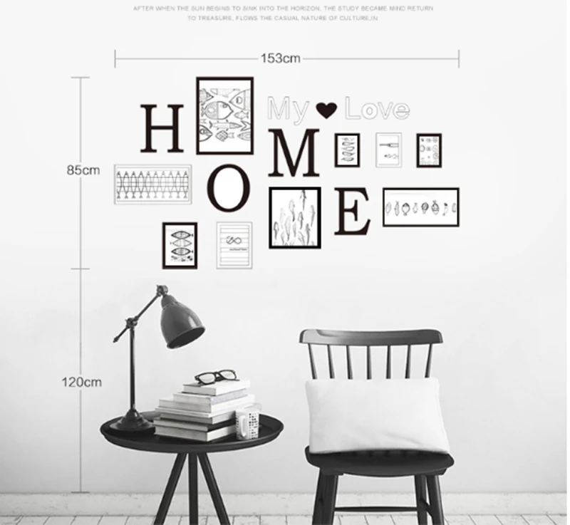 9 шт. картина Love home настенные фоторамки комбинированные часы набор деревянная гостиная настенная комбинация Винтаж DIY фоторамки