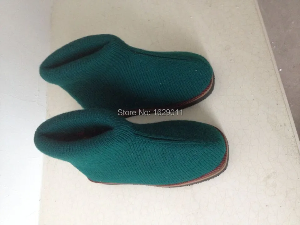 Hand Knitted Woolen Slippers Cotton-padded Crochet Cozy Wear Warm Winter Indoor Shoes 80001 | Обувь