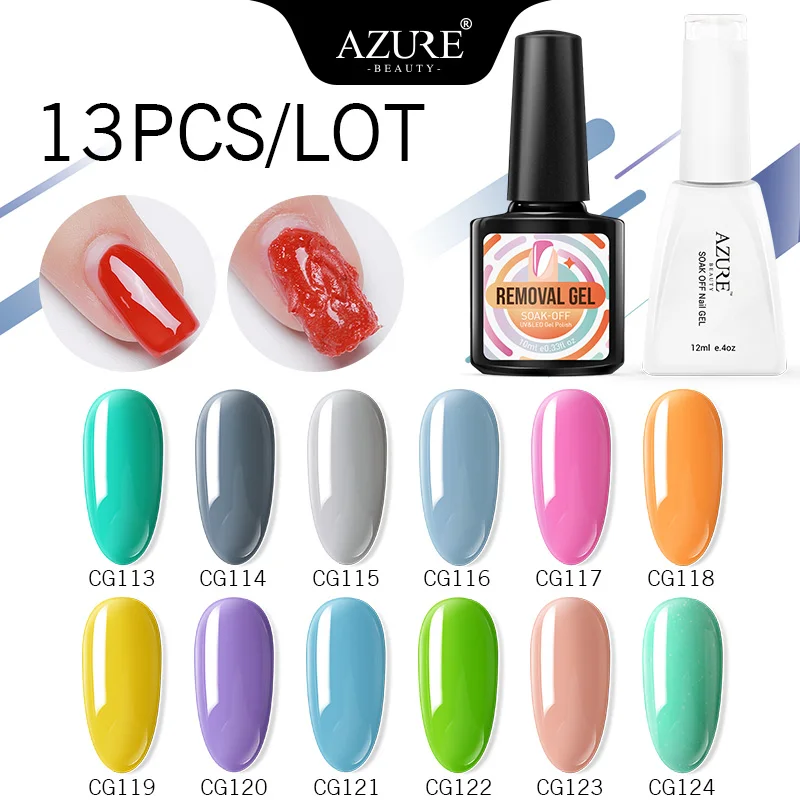 Лазурная красота 13 шт/партия Полупостоянный светодиодный гель для ногтей