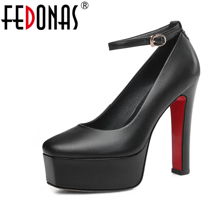 

Женские туфли из натуральной кожи FEDONAS, классические винтажные элегантные туфли из натуральной кожи на платформе, сезон весна-лето
