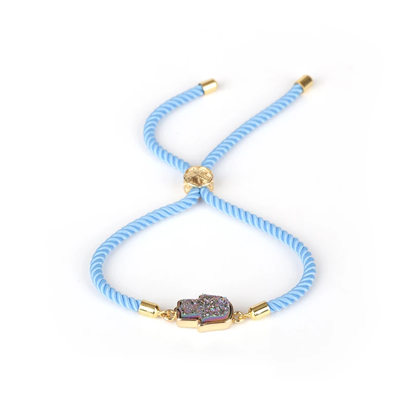 Женский плетеный браслет ручной работы красный/синий/черный Регулируемый