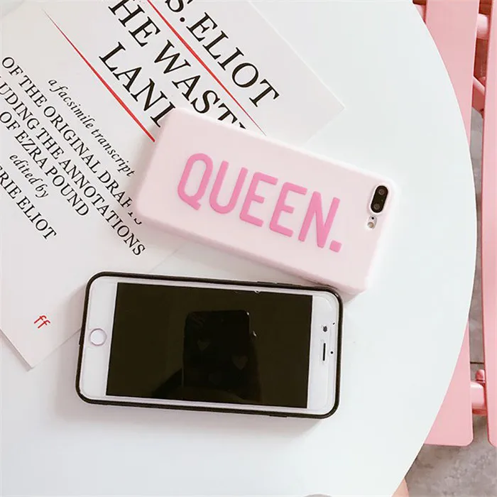 Чехол для телефона с надписью QUEEN &amp BOSS пары iphone женский 6 6S 7 8 Plus чехол X Тонкий