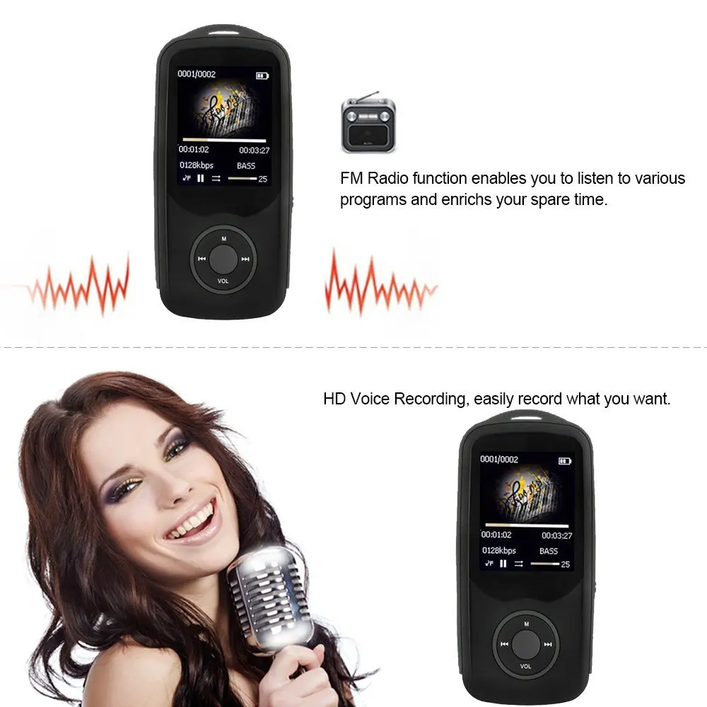 Обновленная версия Bluetooth MP3 музыкальный плеер Hifi без потерь звук с fm радио (легко