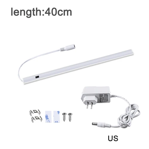 40cm US Adapter EeeToo Кухня светильник ручная развертка движения Сенсор под шкаф светильник бар светодиодные ленты 12V светодиодный шкаф гардероб светильник s для Кухня - Цвет: 40cm US Adapter