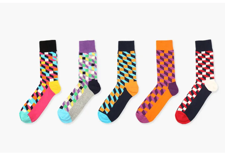 JULY'S песня без коробки 4 пары много Happy Socks Для мужчин s смешные носки брендовые хлопковые Для мужчин платье носки креативные носки