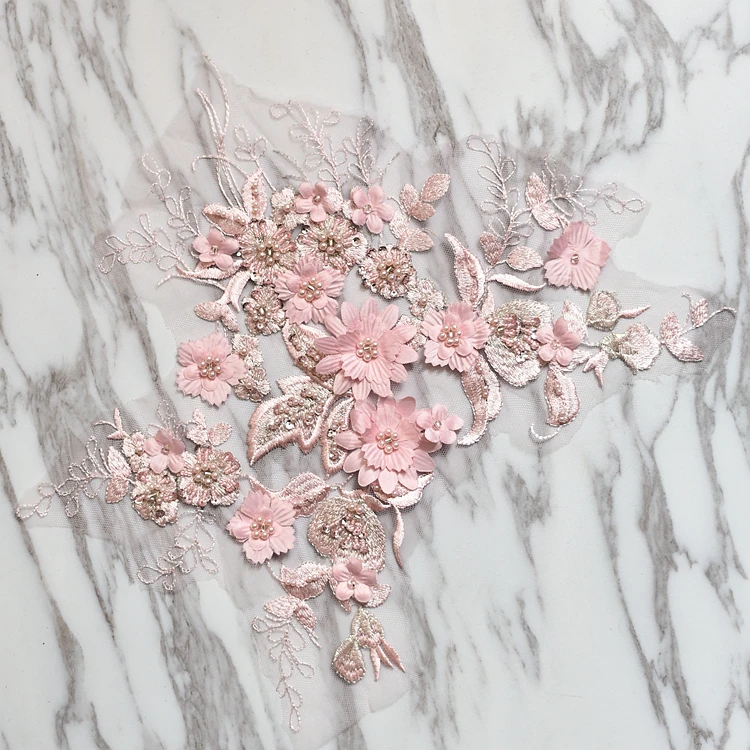 1 шт. Кружевная аппликация с вышивкой и бисером|lace patch|beaded lacewedding lace |