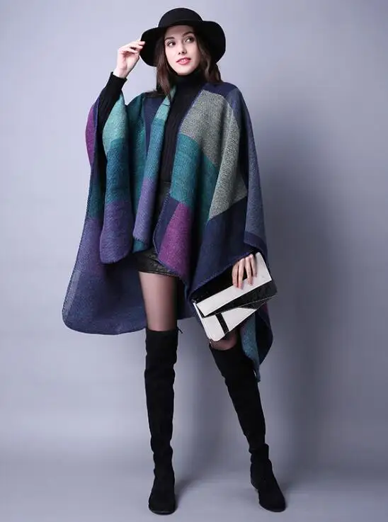 Autumn knitted sweater Women cashmere women Spring Poncho Capes Shawl Swing Cloak Cardigans Sweater Coat Winter |