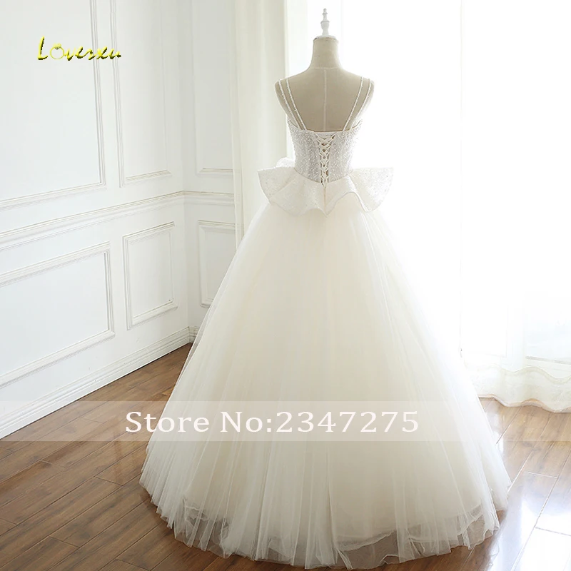 Женское свадебное платье с открытой спиной Loverxu Vestido De Noiva кружевное оборками